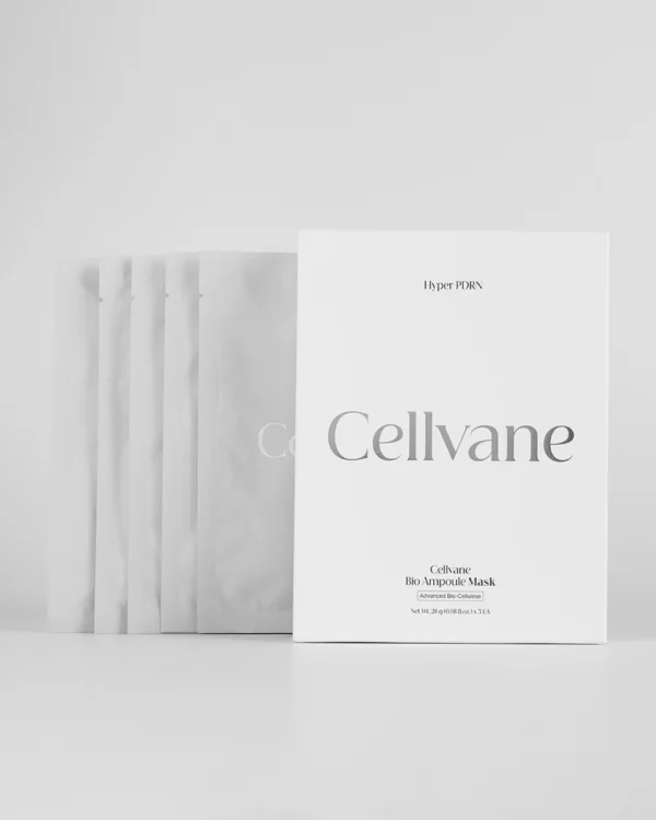 Cellvane Bio Ampoule Mask 5'li set kutusu ve maske poşetleri